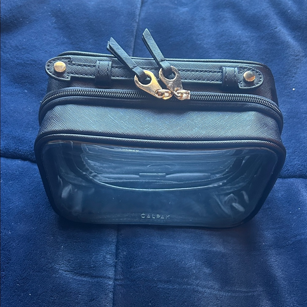 CALPAK Small Clear Cosmetic Case Black